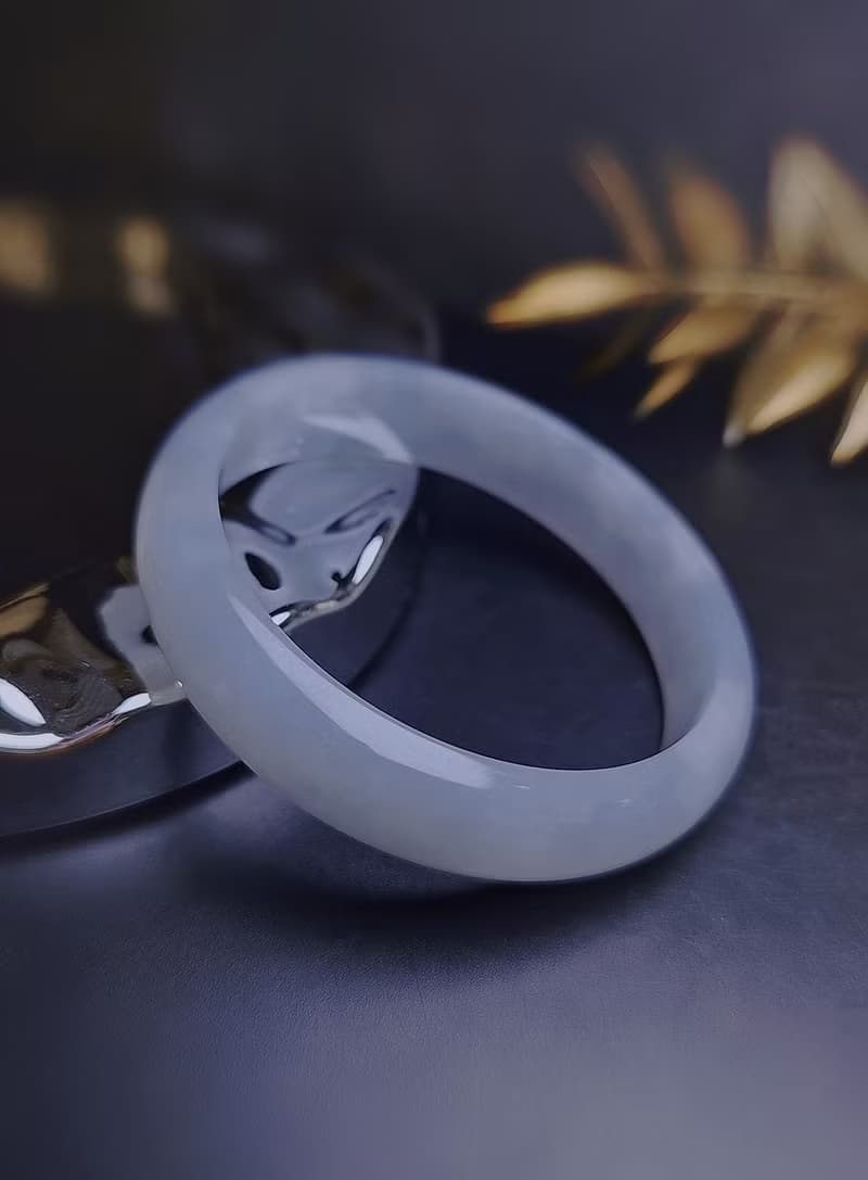 財水|夢幻細糯冰淡藍完美平安手鐲|緬甸A貨翡翠#59.5#22.5