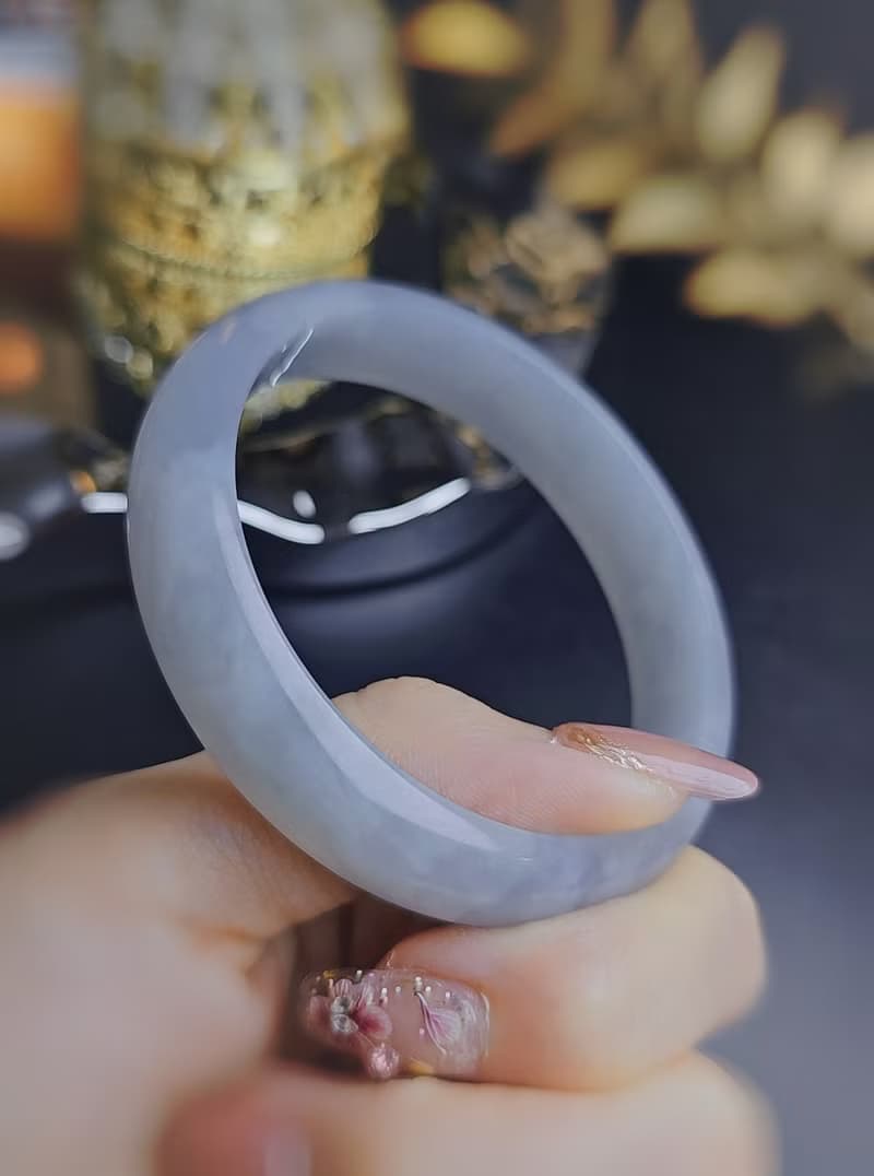 財水|夢幻細糯冰淡藍完美平安手鐲|緬甸A貨翡翠#59.5#22.5