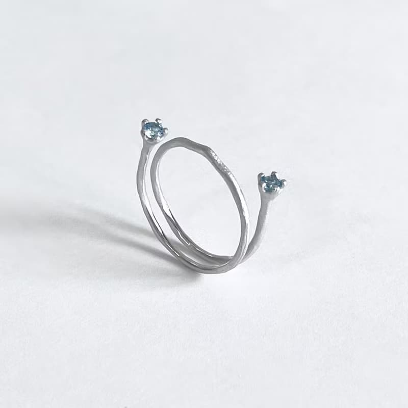 Mollis Ring (Swiss Blue Topaz) sand blast finishing