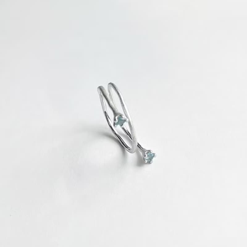 Mollis Ring (Swiss Blue Topaz) sand blast finishing