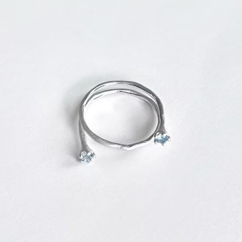 Mollis Ring (Swiss Blue Topaz) sand blast finishing