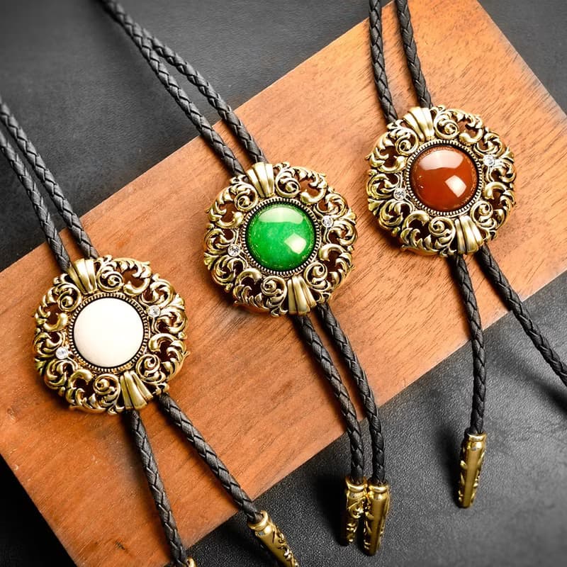 四季系列 古銅款 保羅領帶 Bolo Tie 皮革項鍊 皮繩領帶 長項鍊