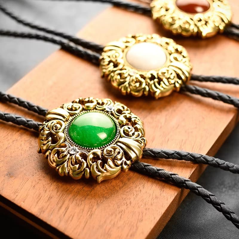 四季系列 古銅款 保羅領帶 Bolo Tie 皮革項鍊 皮繩領帶 長項鍊