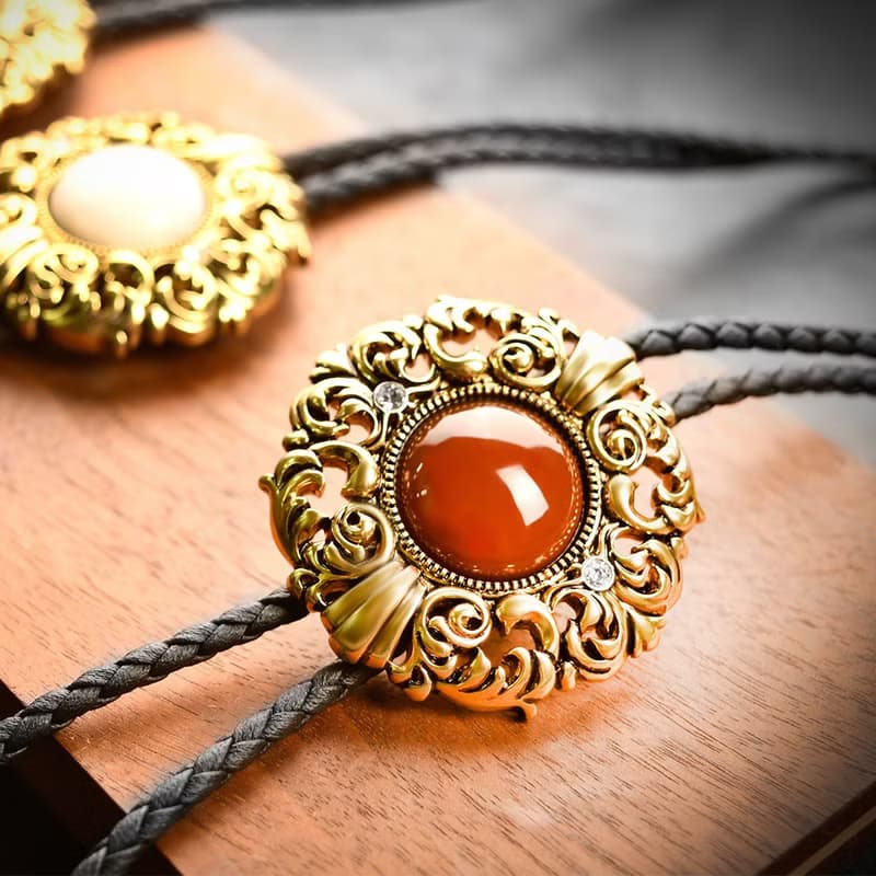 四季系列 古銅款 保羅領帶 Bolo Tie 皮革項鍊 皮繩領帶 長項鍊