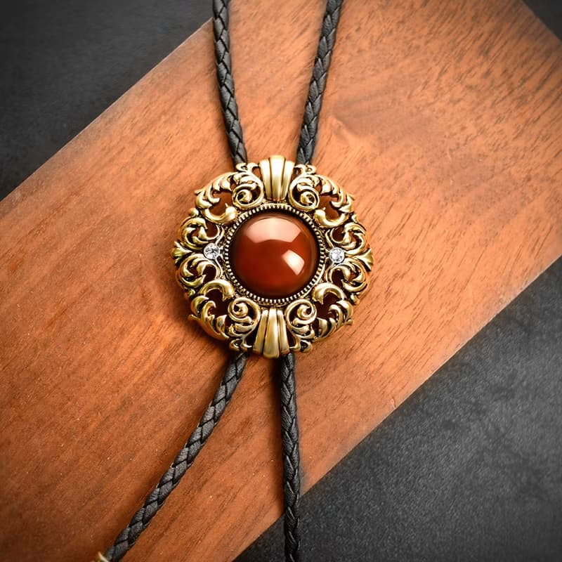 四季系列 古銅款 保羅領帶 Bolo Tie 皮革項鍊 皮繩領帶 長項鍊