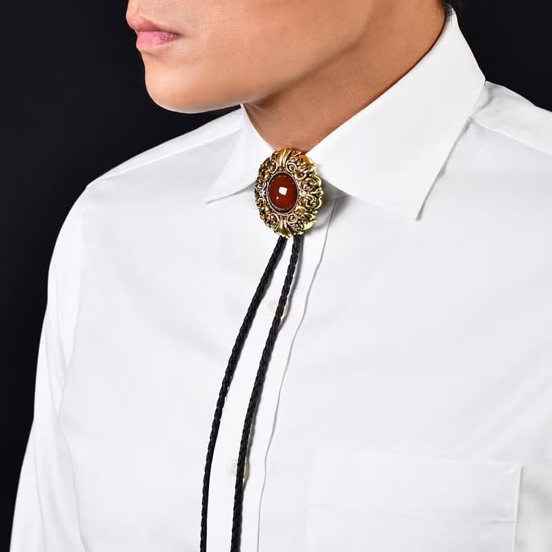 四季系列 古銅款 保羅領帶 Bolo Tie 皮革項鍊 皮繩領帶 長項鍊