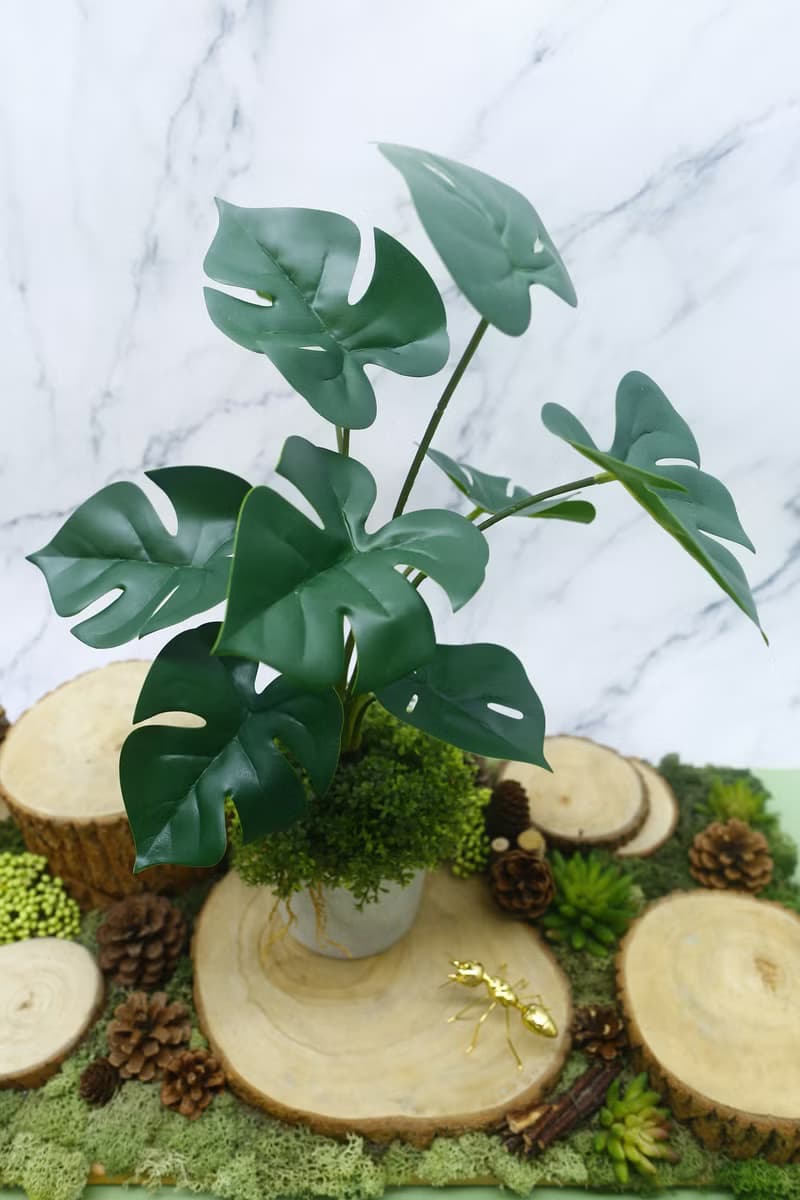 擬真龜背芋 電信蘭香氛植栽 高款/擬真植物/人造盆栽/綠化/佈置