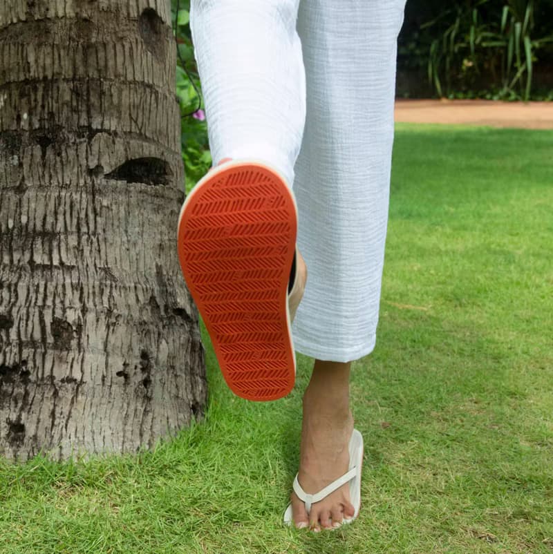 indosole 環保拖鞋 運動鞋底 海鹽白/橘底 女