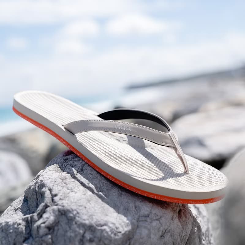 indosole 環保拖鞋 運動鞋底 海鹽白/橘底 女