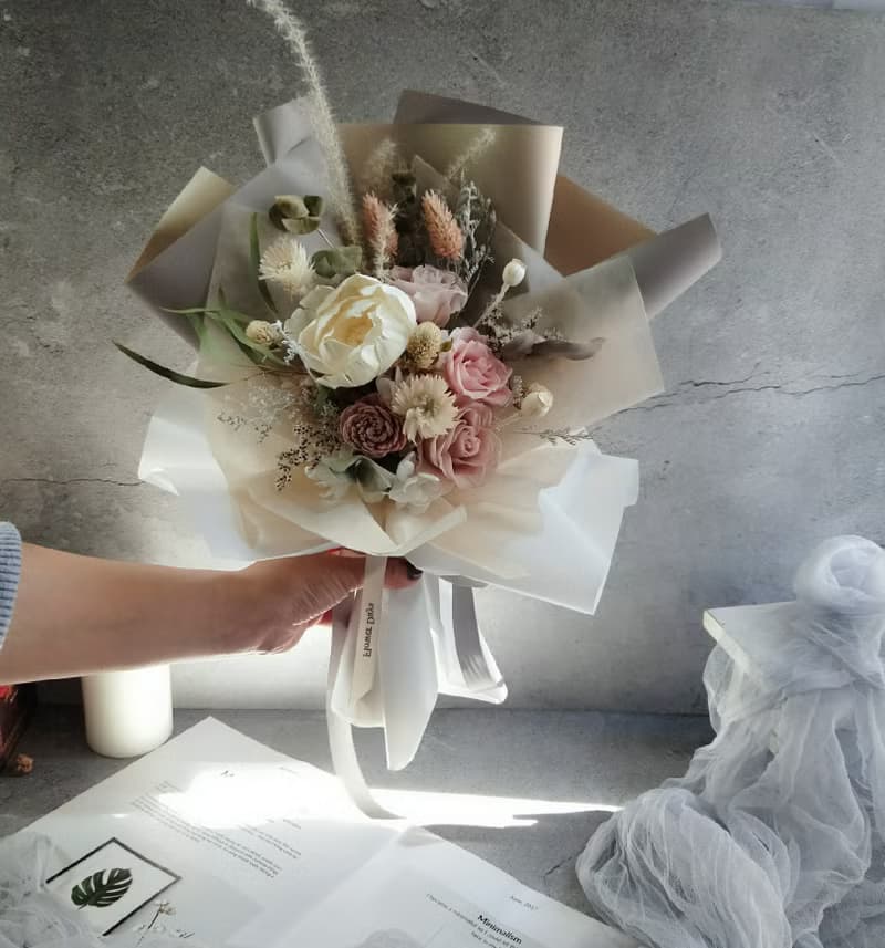 情人節節禮物 -不凋花/永生花  韓式花束畢業畢業 老師禮物