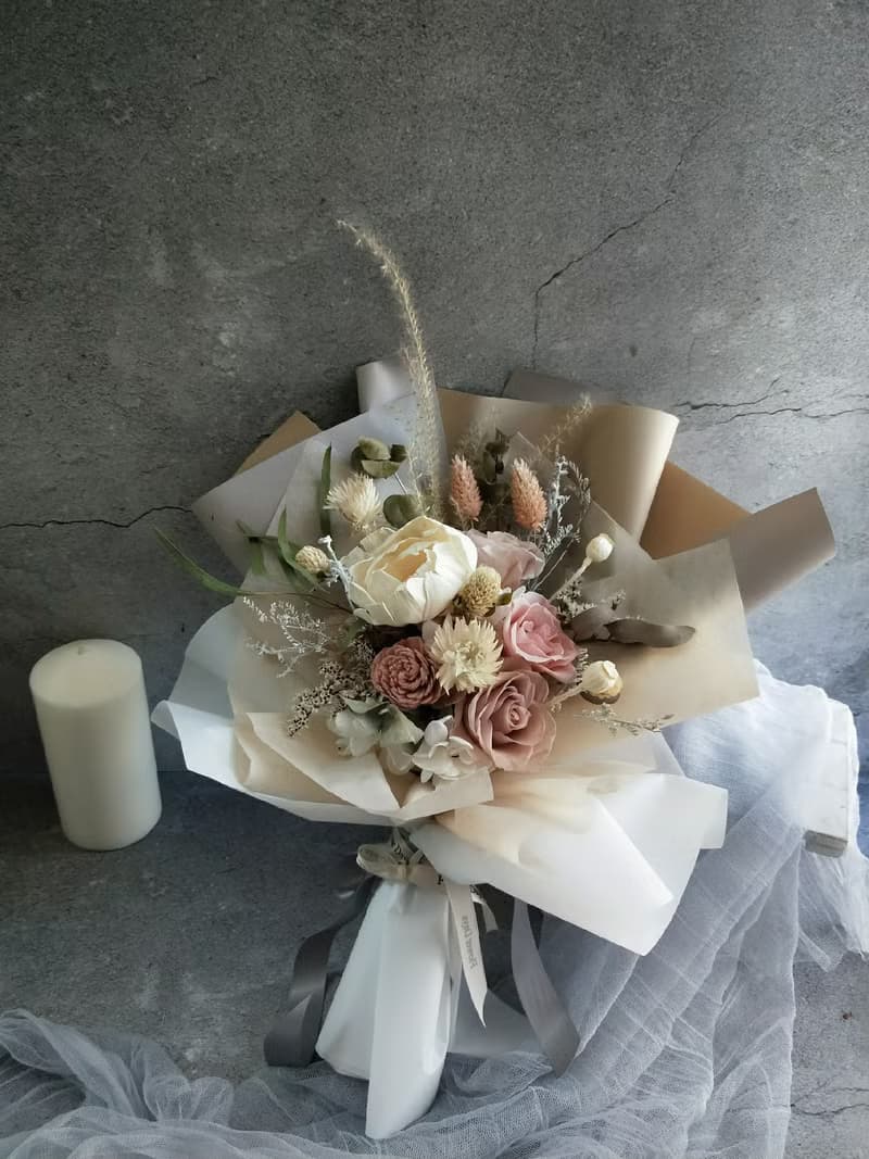 情人節節禮物 -不凋花/永生花  韓式花束畢業畢業 老師禮物