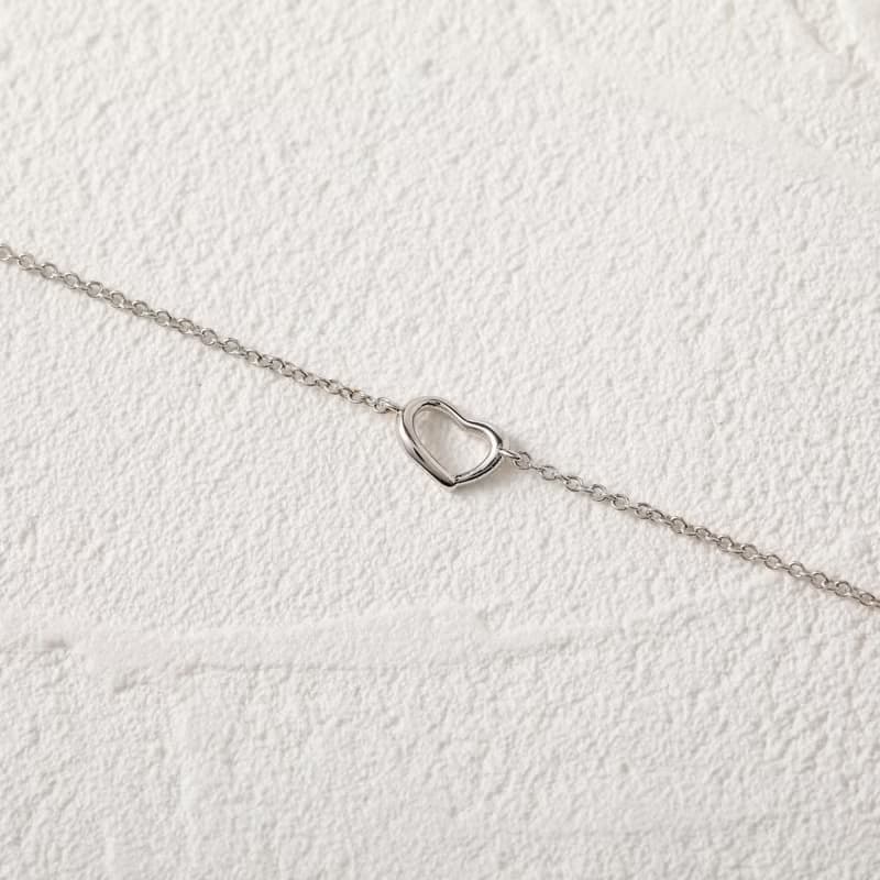 line heart bracelet SV ニッケルフリーブレスレット　大人なハートのブレスレット　シルバー　ロジウム