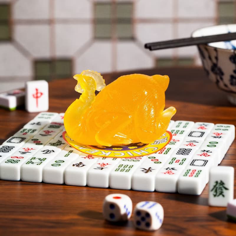 廣寧玉雕系列雞擺件白切雞手辦3D立體擺件樹脂創意禮物