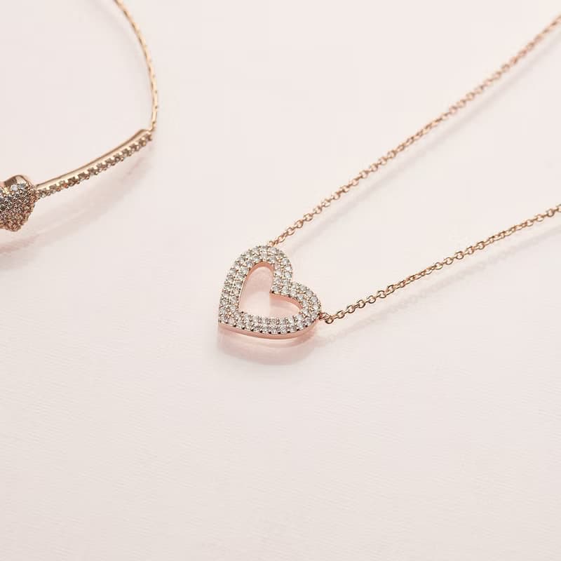 心鑽糖霜鋯石項鍊(共2色)