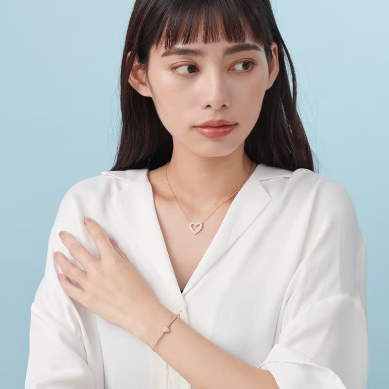 心鑽糖霜鋯石項鍊(共2色)