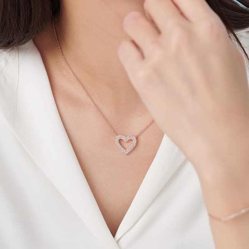 心鑽糖霜鋯石項鍊(共2色)