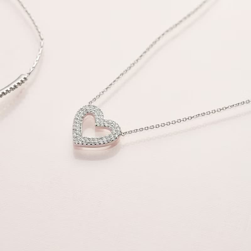 心鑽糖霜鋯石項鍊(共2色)