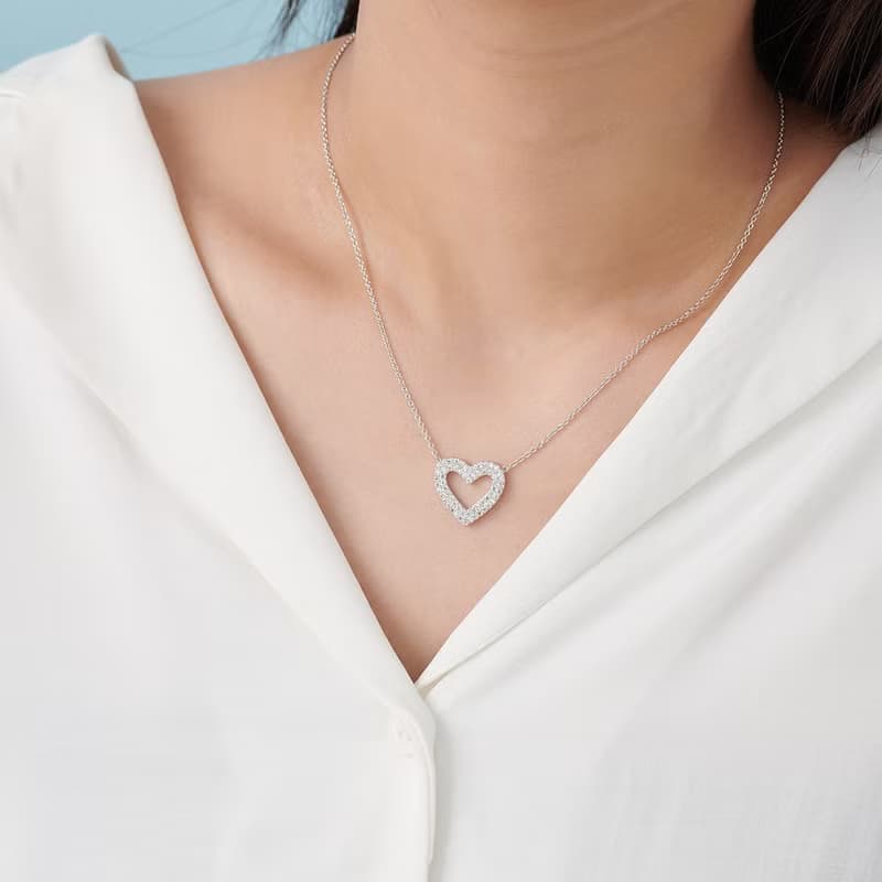 心鑽糖霜鋯石項鍊(共2色)