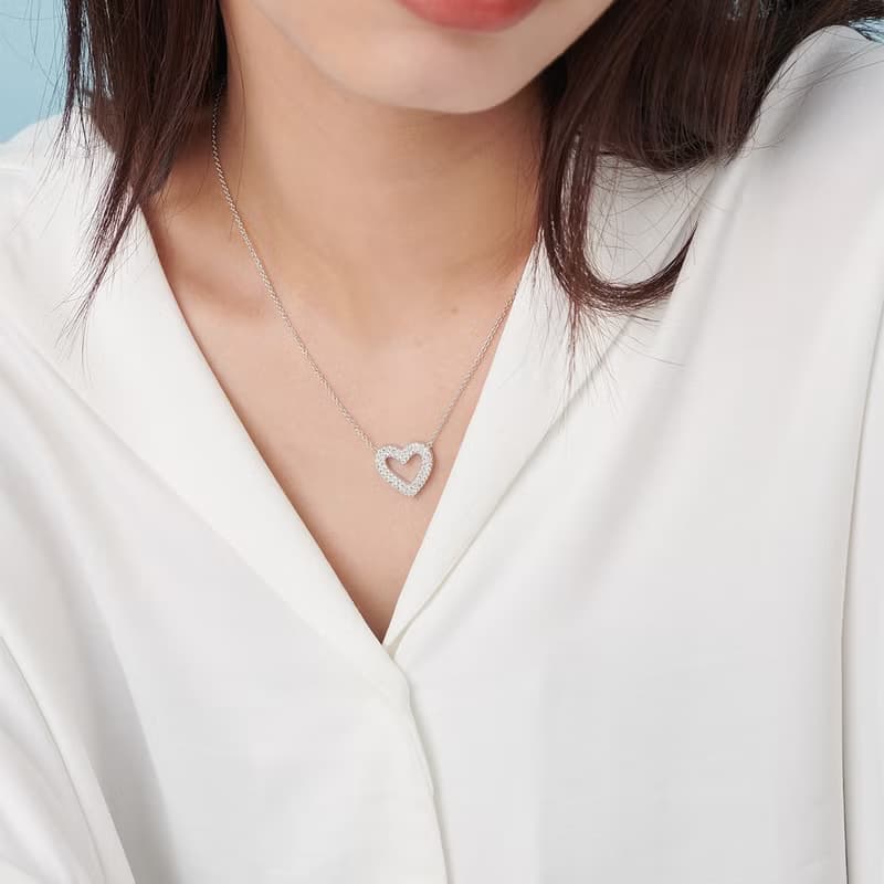 心鑽糖霜鋯石項鍊(共2色)