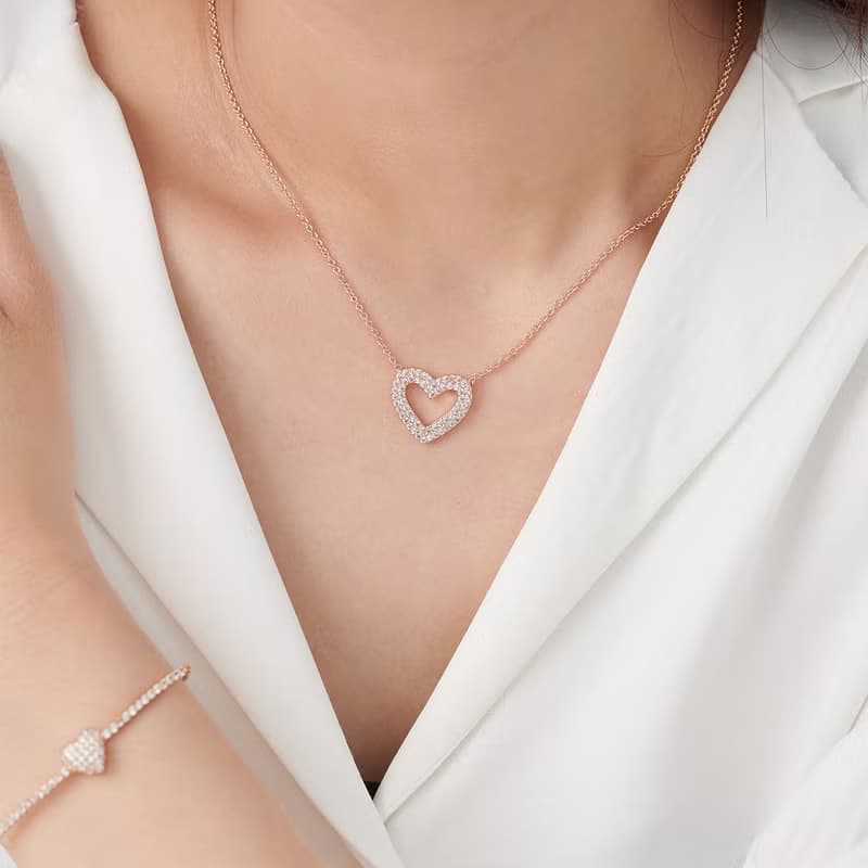 心鑽糖霜鋯石項鍊(共2色)