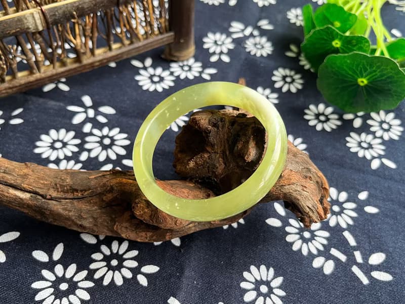 【一物一圖】天然遼寧岫玉手鐲 手鐲圈口53.4mm 蜂蜜水 正圈