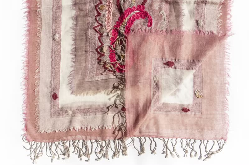 喀什米爾Cashmere/水煮羊毛披肩/針織圍巾/刺繡圍巾/羊絨披巾-花