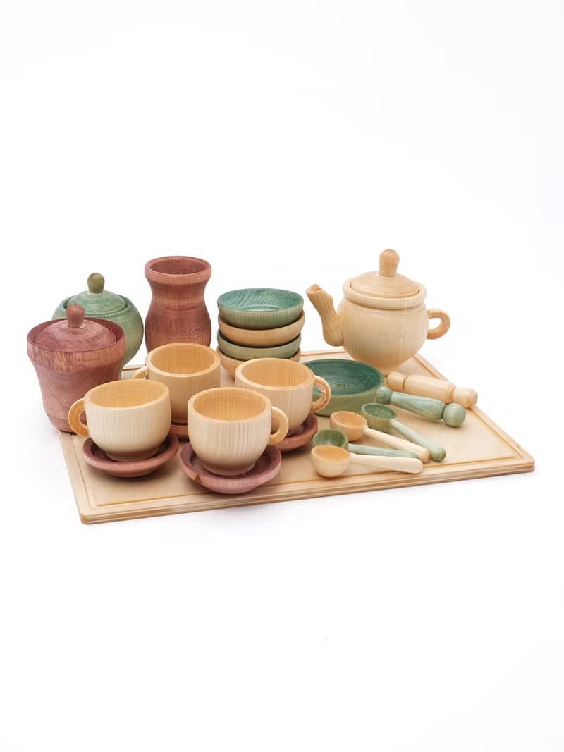 Christmas Tea Set Organic wooden sensory play toys