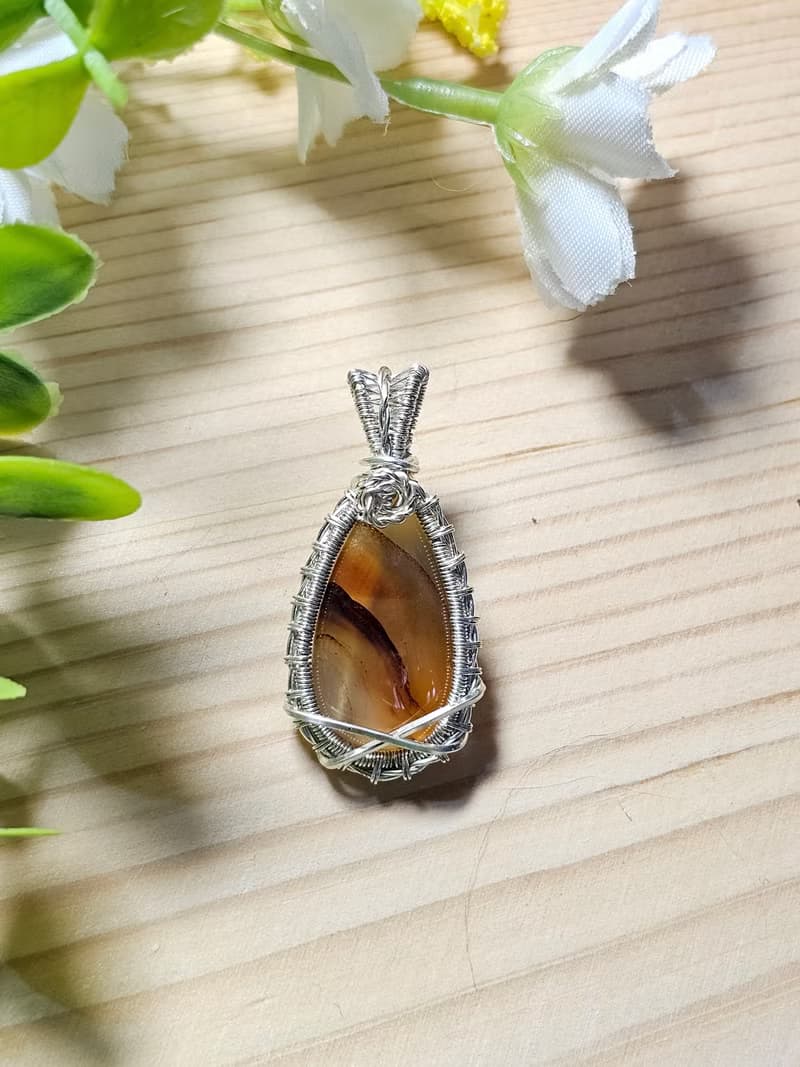 【葉綠舒手作】海之暮-2  /金屬線編織/節日/禮物/飾品/項鍊/手作
