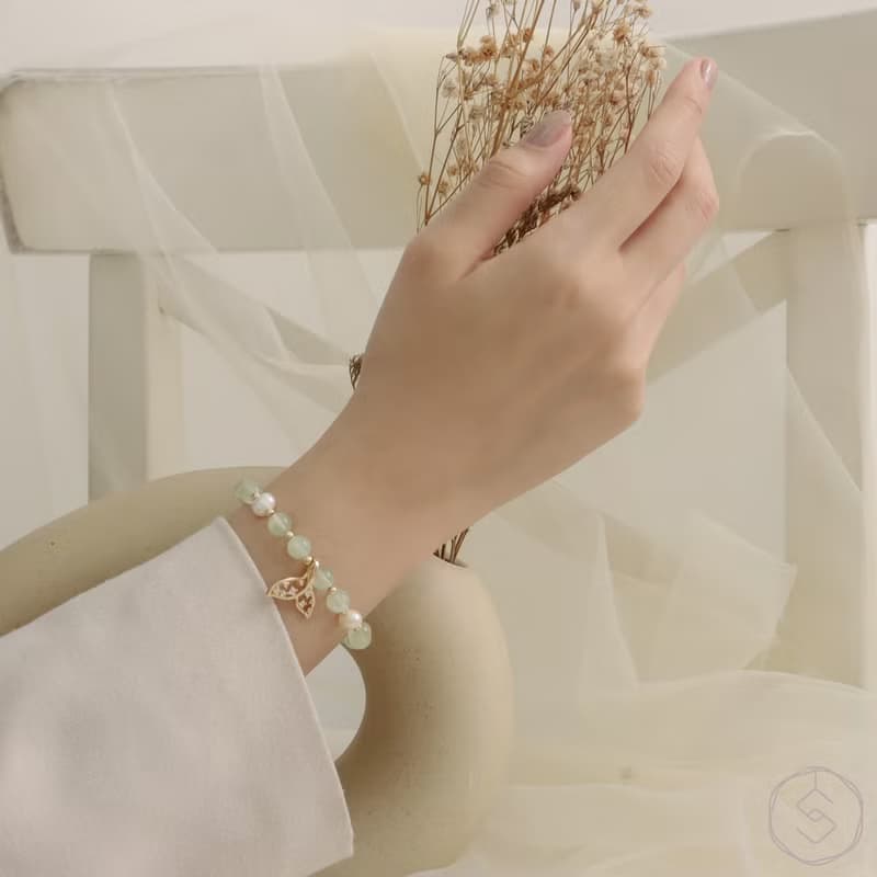 海寧芙 | 葡萄石 珍珠 | 天然水晶手鍊