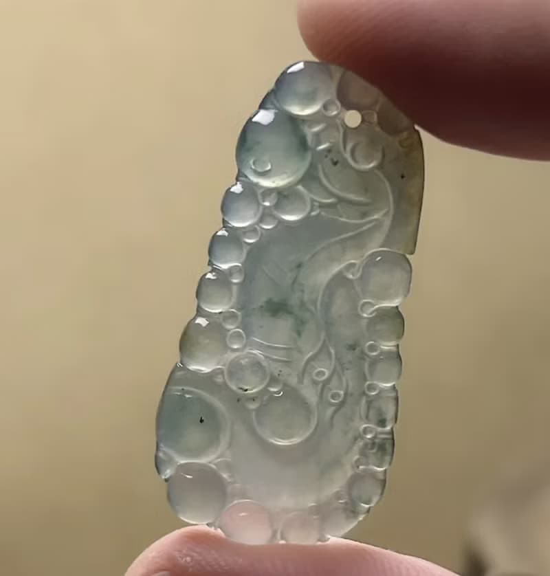 冰種飄花翡翠懷古龍牌項鍊 | 天然緬甸玉翡翠A貨 | 送禮