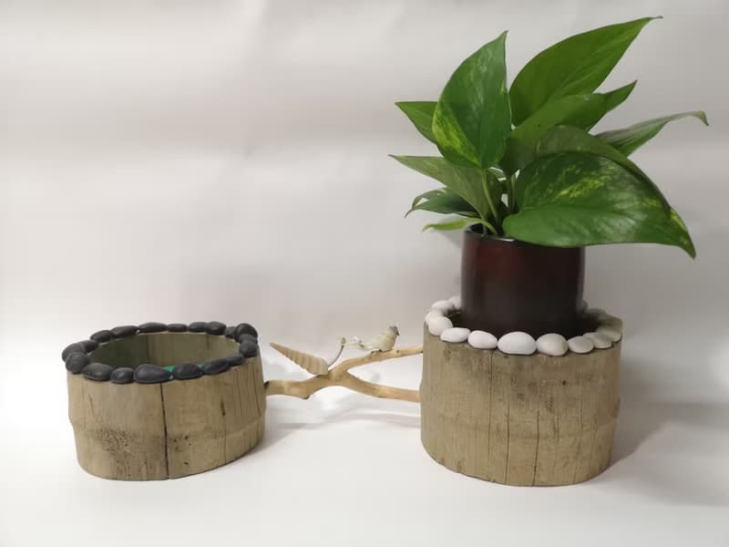 -黑白交錯- 花架 花座 展示架  盆栽架 多肉植物 筆筒 置物桶