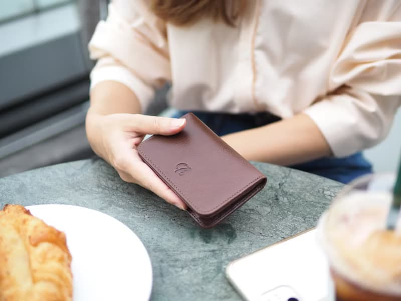 Classic card (Dark choco : Namecard case, card case, cow leather, dark brown