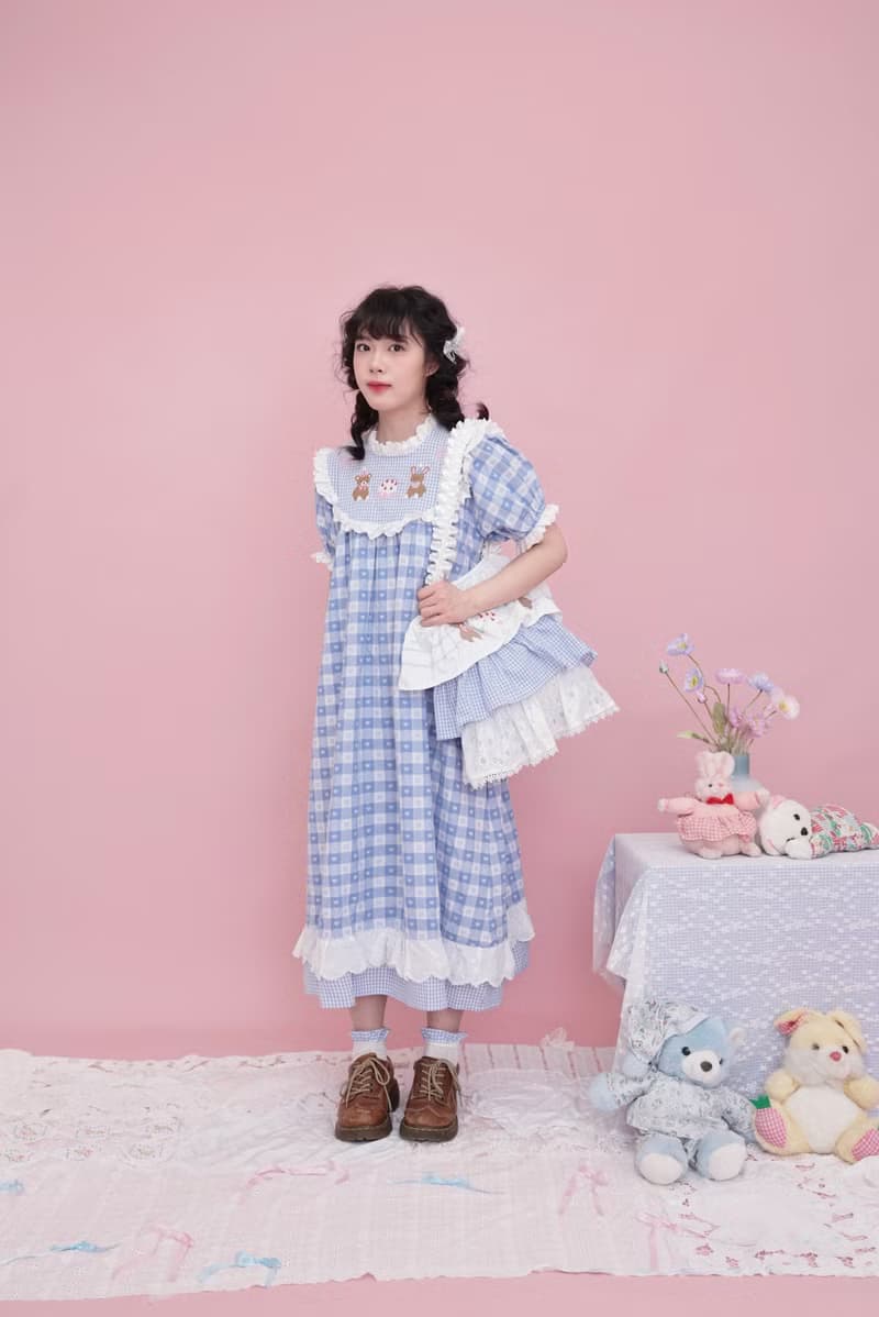 甜美可愛 層層花邊 小熊蝴蝶結蛋糕單肩包