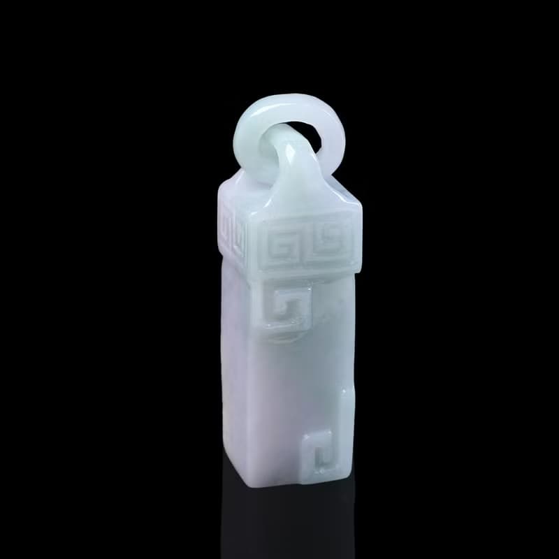 春帶彩翡翠懷古印章項鍊 | 天然緬甸玉A貨翡翠 | 送禮