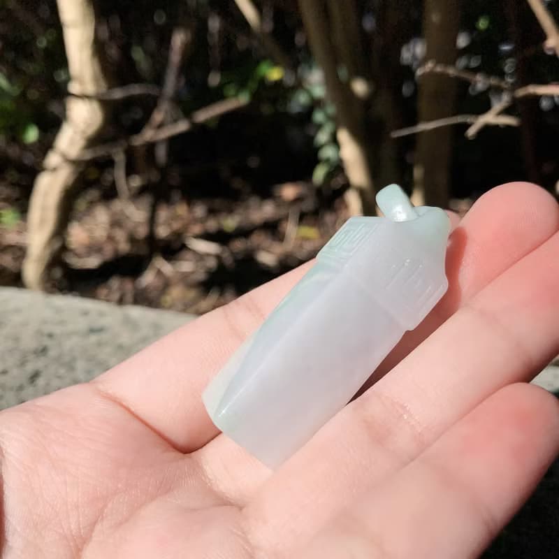 春帶彩翡翠懷古印章項鍊 | 天然緬甸玉A貨翡翠 | 送禮