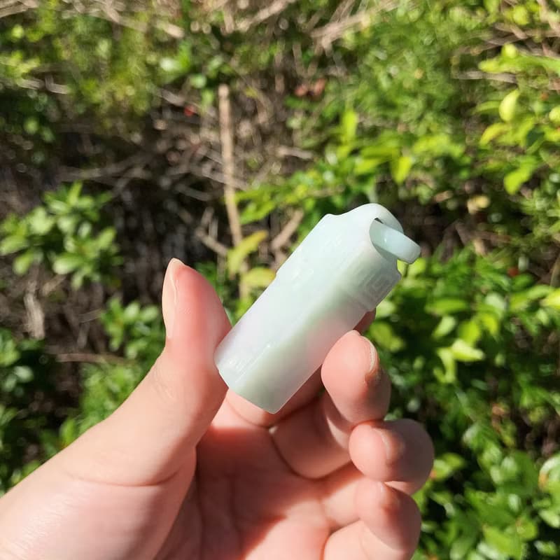 春帶彩翡翠懷古印章項鍊 | 天然緬甸玉A貨翡翠 | 送禮