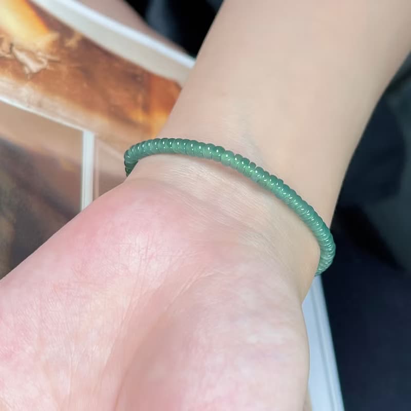 冰藍水翡翠算盤珠手鍊 | 天然A貨翡翠 | 送禮