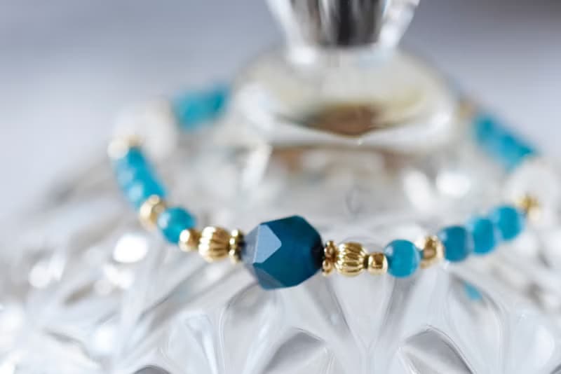 伯爵。磷灰石 藍虎眼石 月亮石 白硨磲 天然石 水晶手鍊