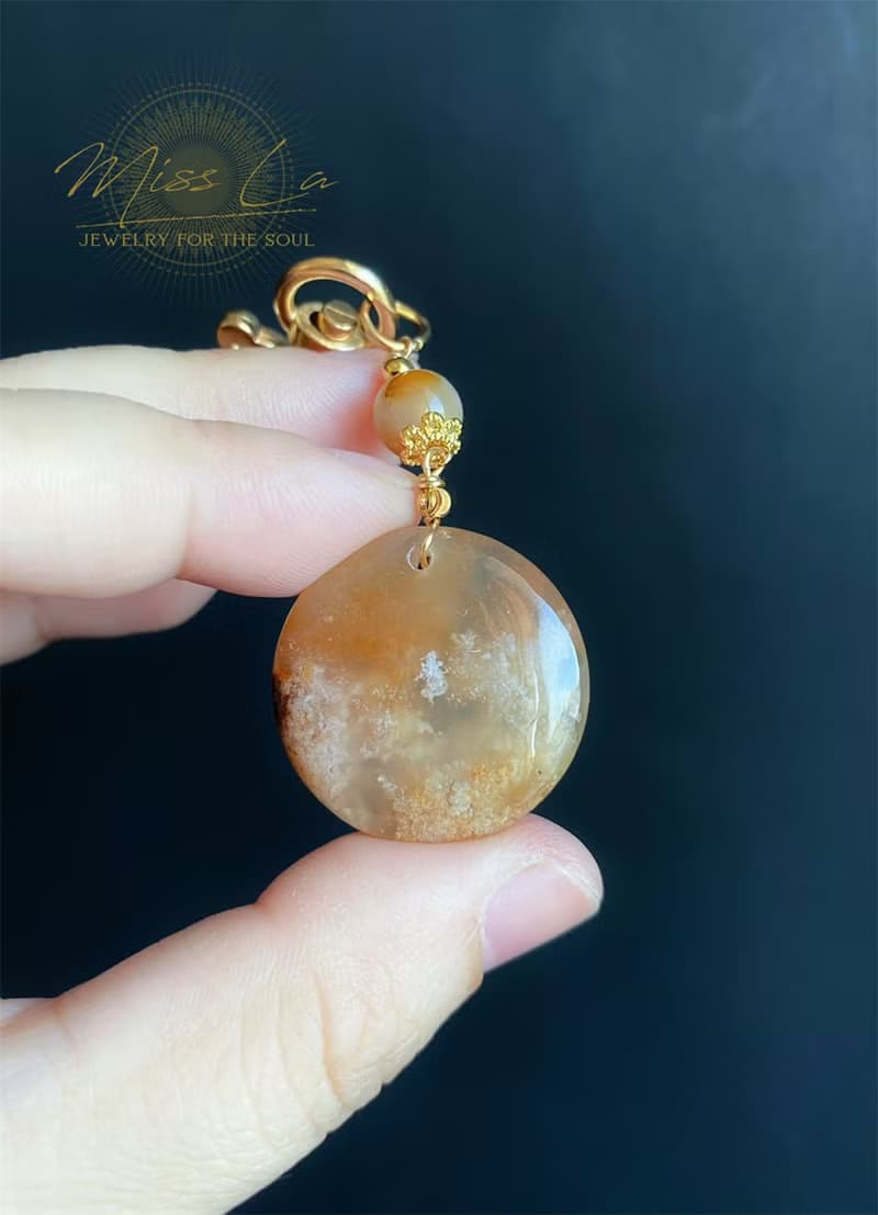 櫻花瑪瑙 水中花 花型 鑰匙圈 包掛 閨密 天然石 生日禮物