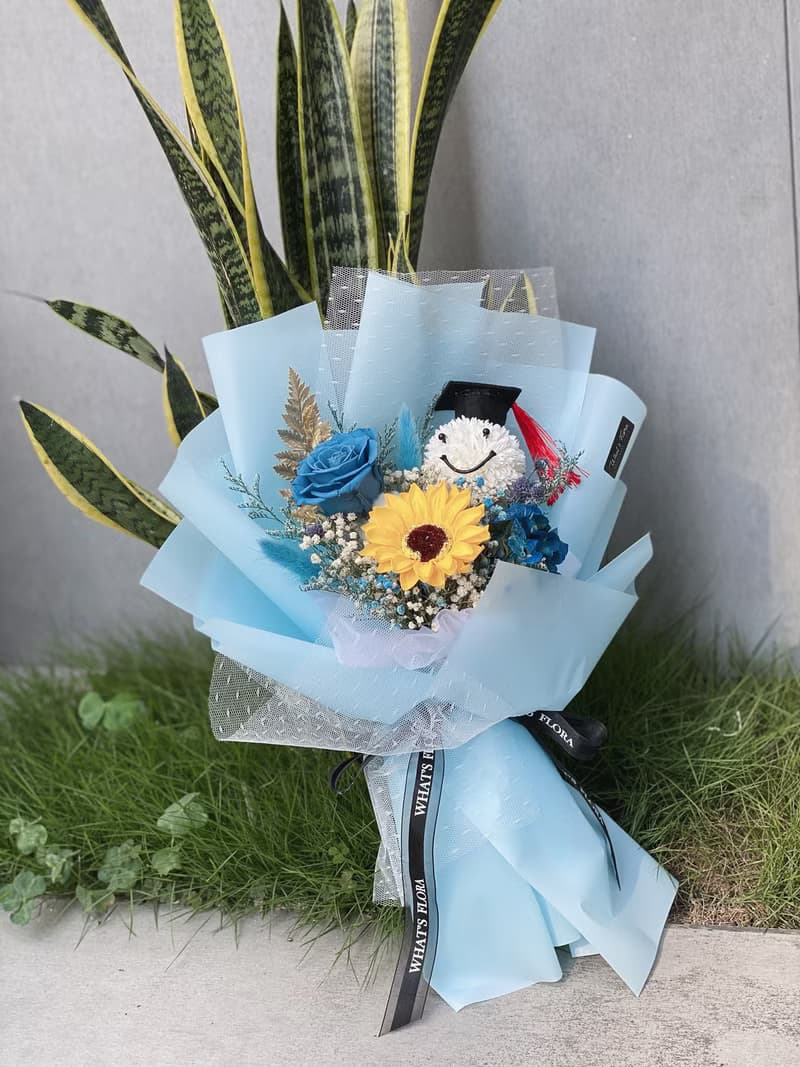 畢業花束 \暖陽\ 向日葵花束 乾燥花束 畢業快樂