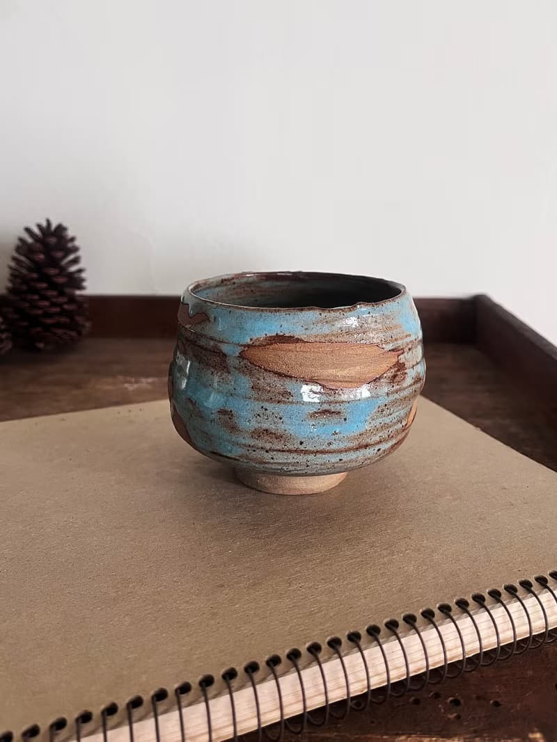 冷藍 茶碗 陶碗 零二  | 陶器皿