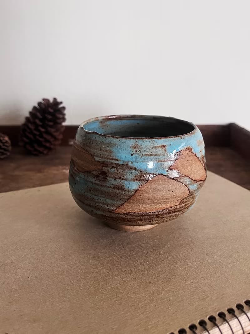 冷藍 茶碗 陶碗 零二  | 陶器皿