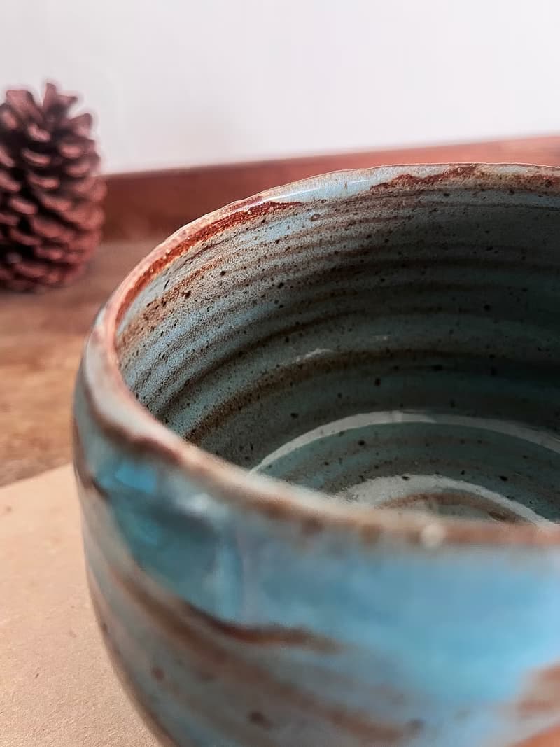 冷藍 茶碗 陶碗 零二  | 陶器皿