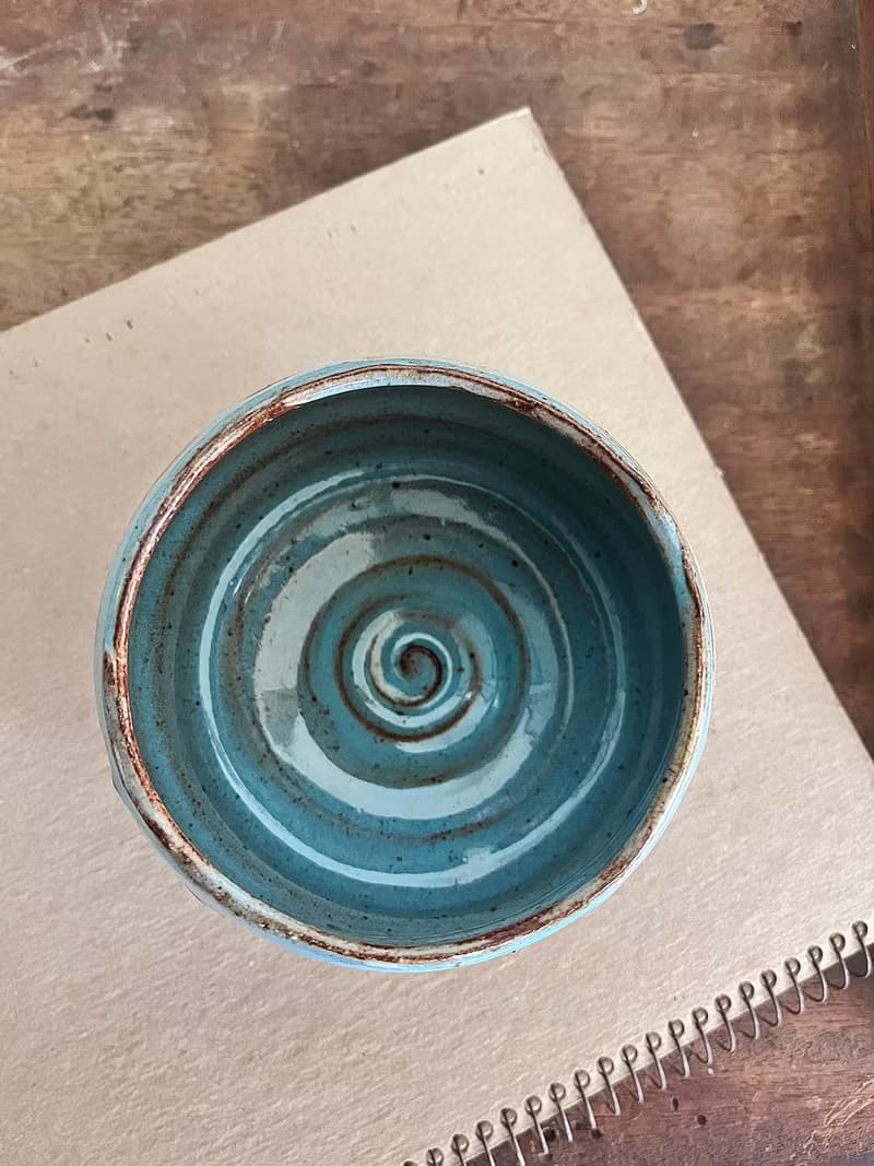 冷藍 茶碗 陶碗 零二  | 陶器皿