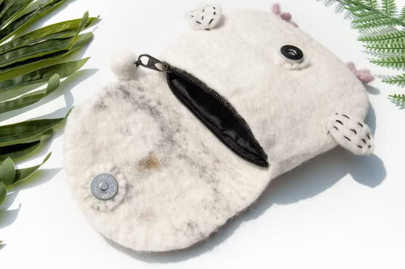 羊毛氈化妝袋/羊毛氈收納袋/零錢包/悠遊卡套/羊毛氈錢包-貓頭鷹