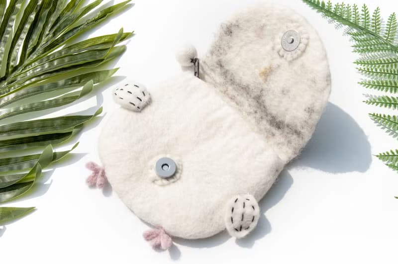 羊毛氈化妝袋/羊毛氈收納袋/零錢包/悠遊卡套/羊毛氈錢包-貓頭鷹