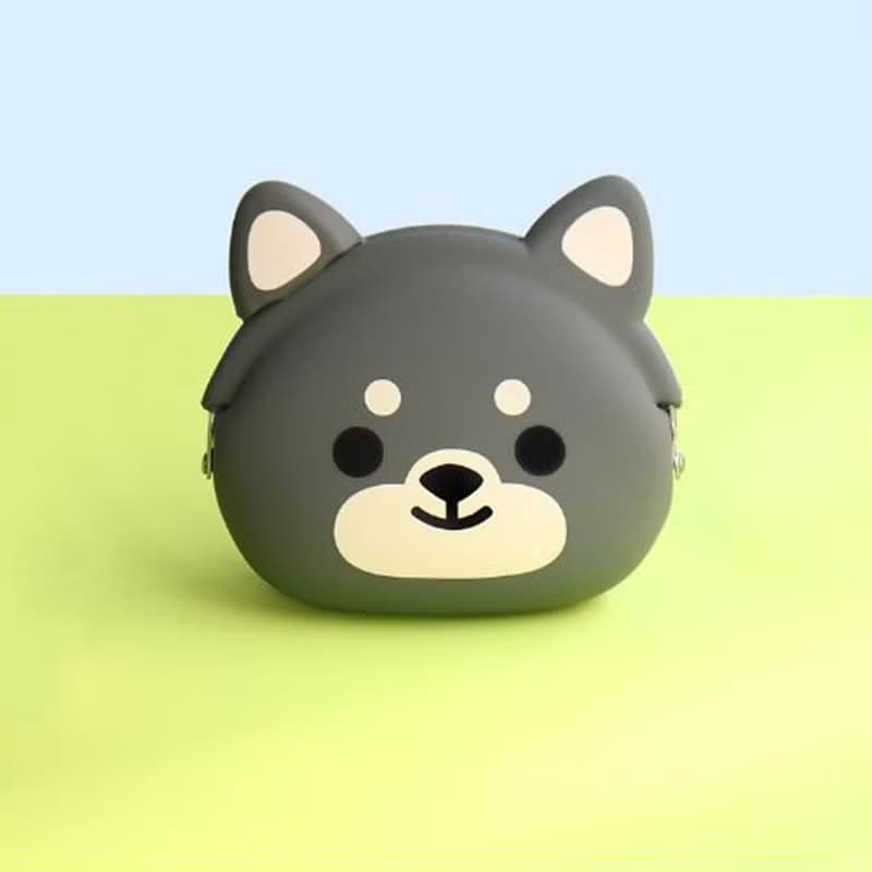 mimi POCHI Friends 柴犬 黑柴 柯基 狗狗造型矽膠口金包