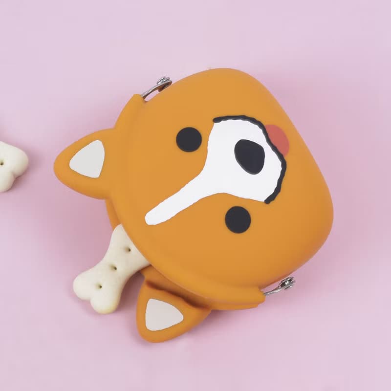 mimi POCHI Friends 柴犬 黑柴 柯基 狗狗造型矽膠口金包