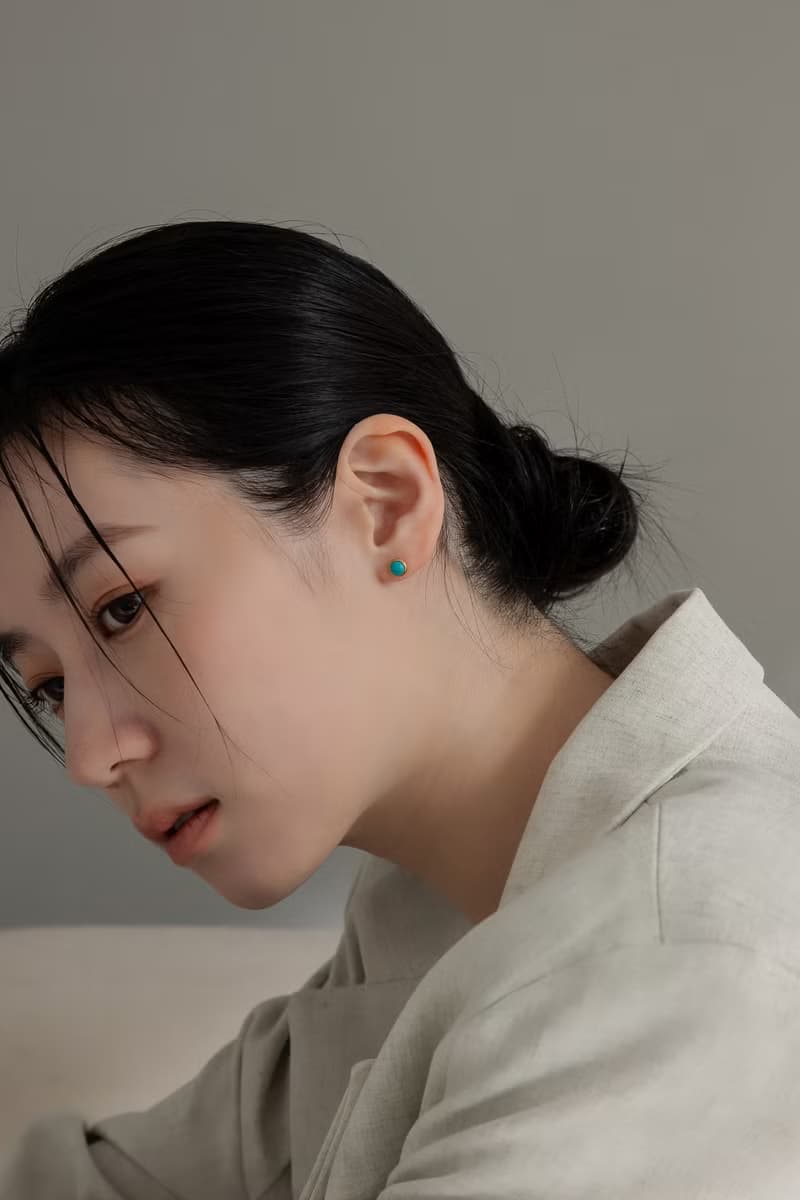 韶光。綠松石圓圈耳環