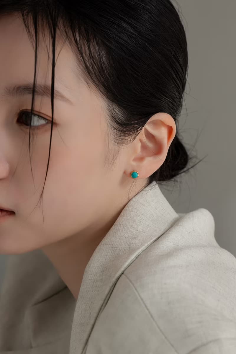 韶光。綠松石圓圈耳環